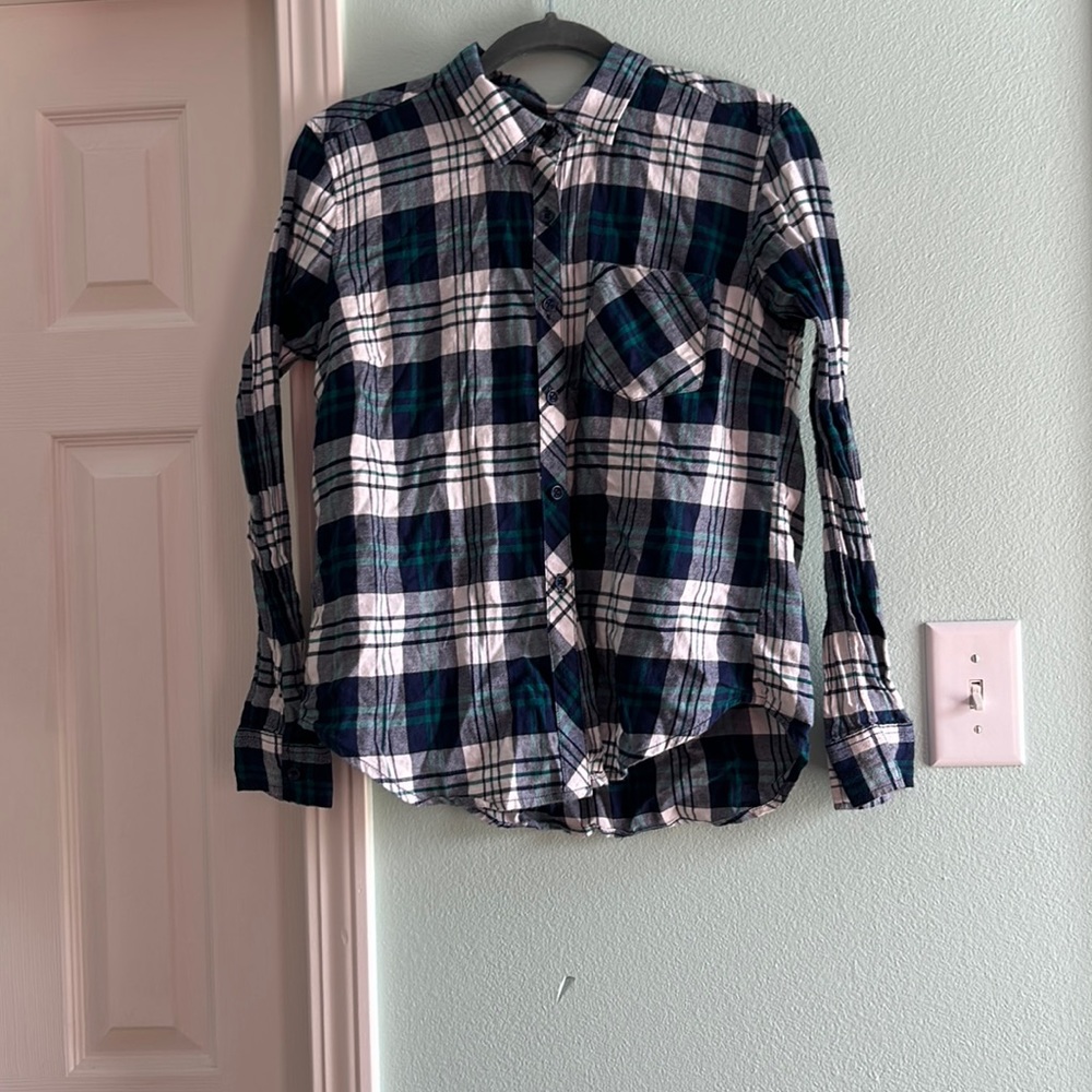 Blue green flannel